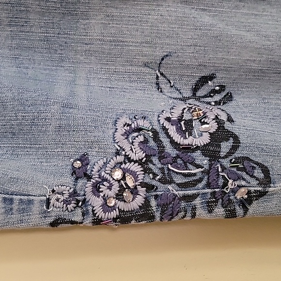 VINTAGE Y2K Vanilla Star lowrise flare jeans with applique flowers - Picture 5 of 8